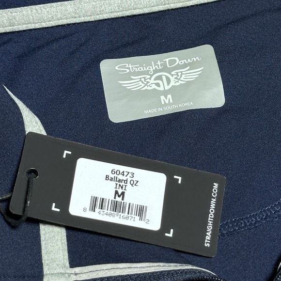 NEW Straight Down Ballard 1/4 Zip Golf Pullover Mens Medium Navy Performance NWT - Picture 4 of 13